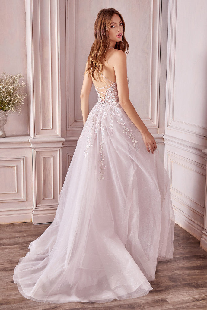 Andrea & Leo A1142 Floral Applique A-Line Gown